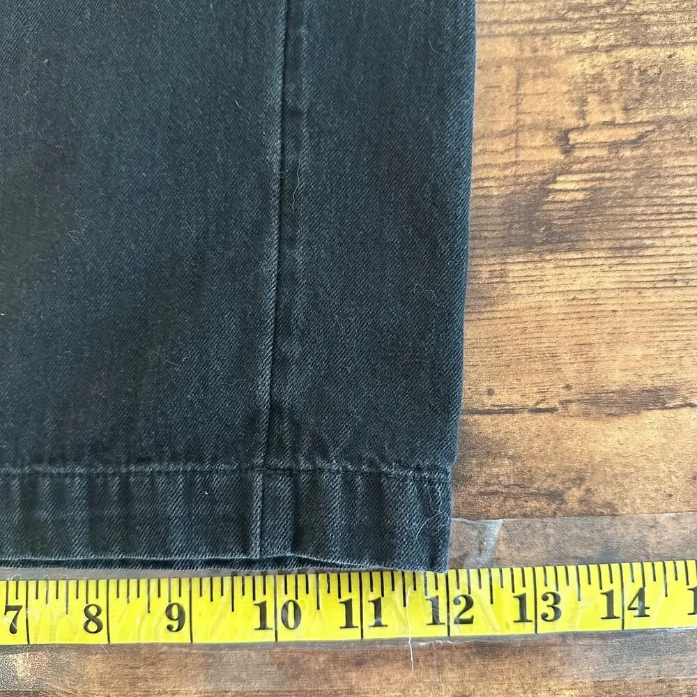 Old Navy 100 Cotton Smocked Back Wide Leg Ankle Jumpsuit Large Black EUC Boho - Picture 11 of 13